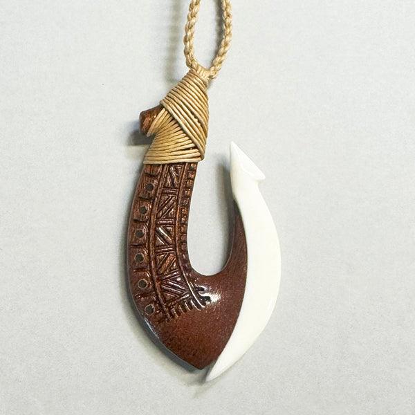 NZ Maori Large Bone Fish Hook Necklace – ShopNZ
