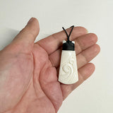 Maori Bone Toki Necklace with Koru