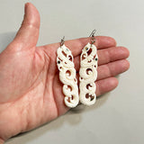 7cm Maori Bone Double Manaia Earrings