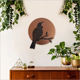 Brushed Copper NZ Tui Bird Art Circle