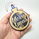 Dark Blue NZ Merry Xmas Pohutukawa Decoration