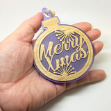 Purple NZ Merry Xmas Pohutukawa Christmas Ornament