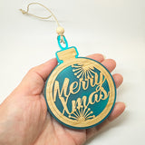 Teal NZ Merry Christmas and Pohutukawa Ornament