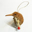 Cute Brush Kiwi Bird Xmas Ornament with Cricket Bat and Ball