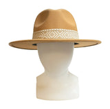 Tan Fedora Hat with Maori Patiki Trim