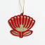 Velvety Red and Gold Pohutukawa Flower Xmas Ornament