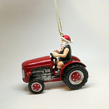 NZ Santa Claus Farmer on Tractor Xmas Ornament