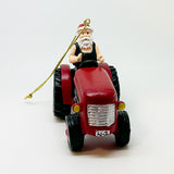 NZ Santa Claus Farmer on Tractor Xmas Ornament