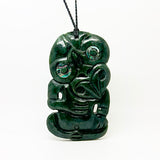 Whopper 11cm (4 3/8") Genuine NZ Greenstone Tiki Necklace