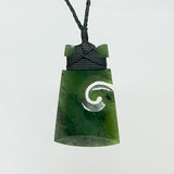 Genuine NZ Greenstone Toki Koru Necklace