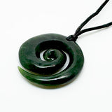 Genuine NZ Greenstone Maori Open Koru Necklace