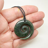 Genuine NZ Greenstone Maori Open Koru Necklace