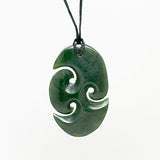 Genuine NZ Greenstone Triple Koru Necklace