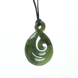 Genuine NZ Greenstone Maori Twist Necklace with Koru