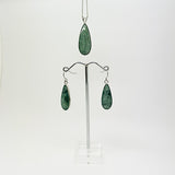 Genuine NZ Greenstone Drop Necklace and Earrings Set