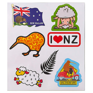 Kiwi Set of 7 Souvenir NZ Stickers