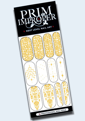 Beautiful Maori Design Gold Nail Transfers