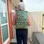 Navy Teal and Natural Maori Flax Pikau Backpack