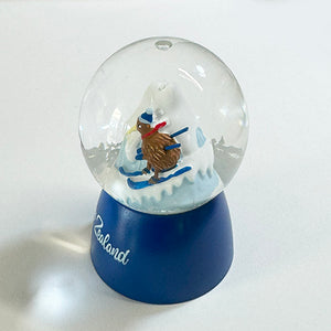 Cute NZ Kiwi Bird Skier Winter Snowglobe