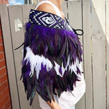 Maori Korowai Cape in Purple and White