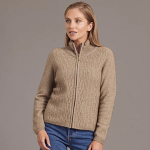 Merino Possum Silk Zip Cable Jacket