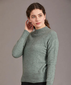 Pretty Merino Possumsilk Yoke Neck Cable Sweater