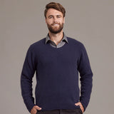 NZ Merino Possum Silk Mens Crew Neck Luxury Sweater