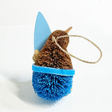 Fun NZ Brush Kiwi Bird Surfer Dude Christmas Ornament