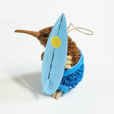 Fun NZ Brush Kiwi Bird Surfer Dude Christmas Ornament