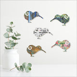 Pop-out Set of Printed Kiwi Birds Wall Art