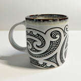 Cream NZ Maori Tattoo Stoneware Mug