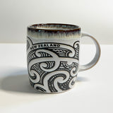 Cream NZ Maori Tattoo Stoneware Mug