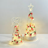 Light Up Pohutukawa Glass Christmas Table Ornaments