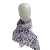 Purple White and Black Maori Kowhaiwhai Scarf