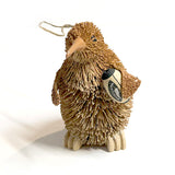 Cute Brush Kiwi Bird Xmas Ornament with Rugby Ball