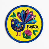 Colourful NZ Fantail Bird Iron On Patch