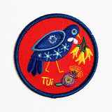 Colourful NZ Tui Bird Iron On Patch