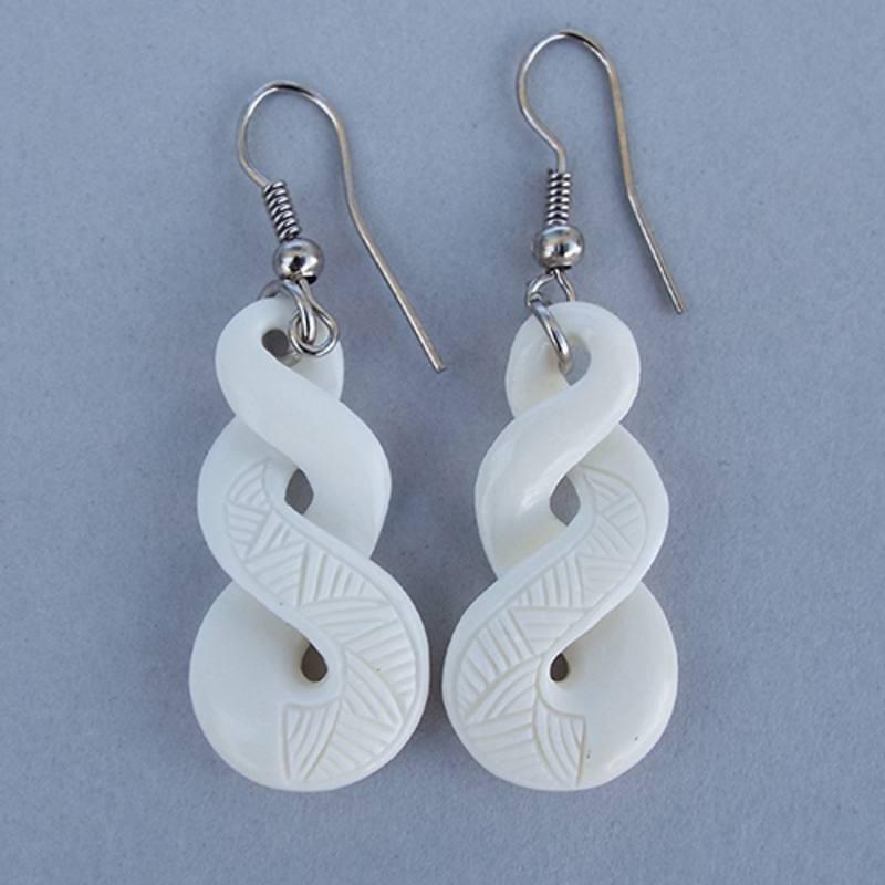 Genuine Bone, Fish Hook Earrings, Gift Idea